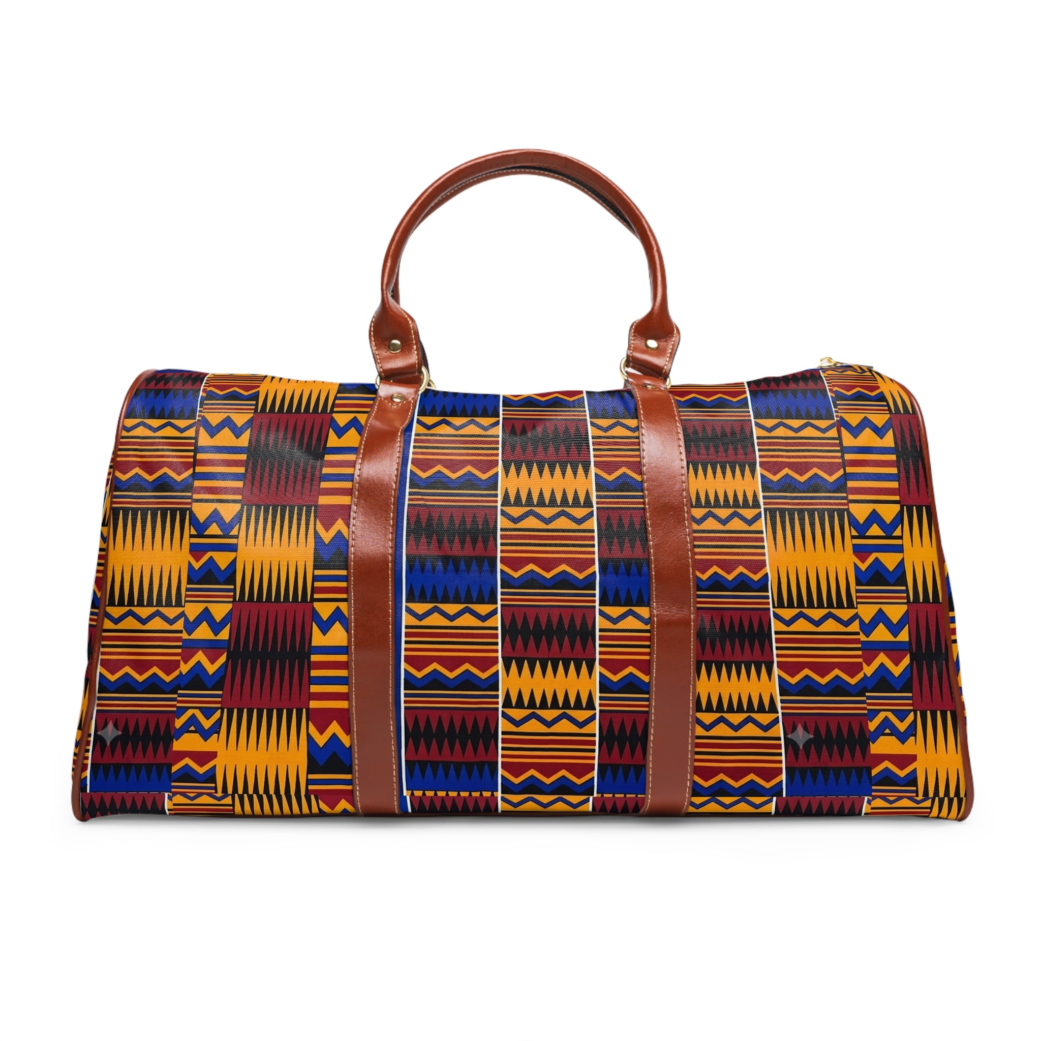 Kente Pattern Waterproof Travel Duffle Bag