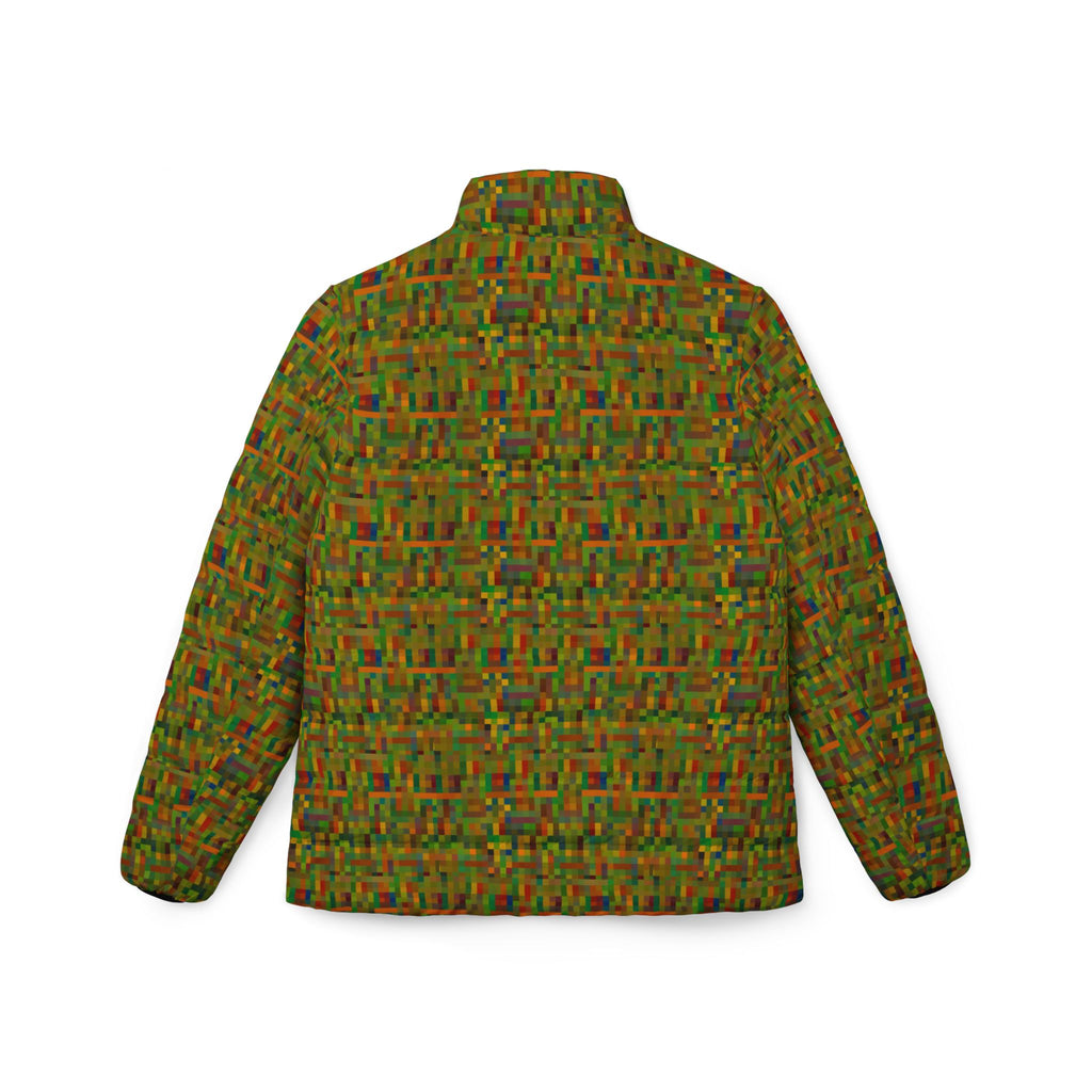Women’s Puffer Jacket — Autumn Mosaic All-Over Print