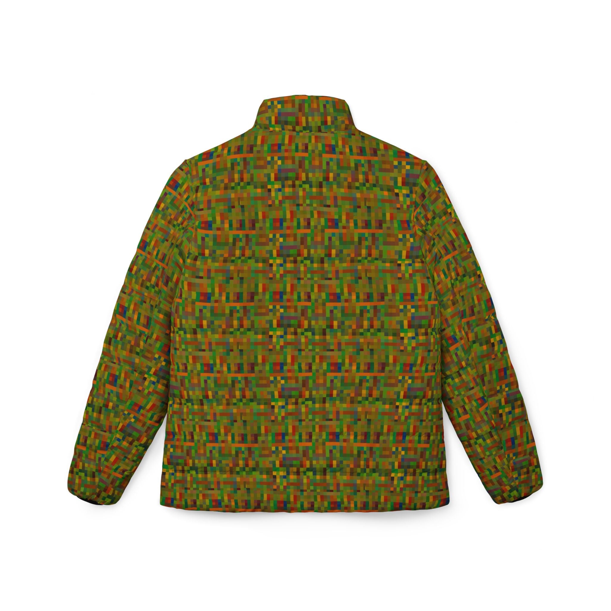 Women’s Puffer Jacket — Autumn Mosaic All-Over Print