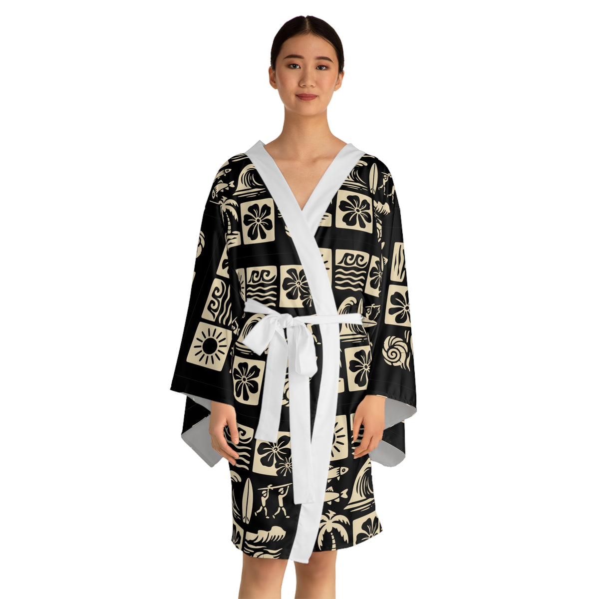 Long Sleeve Kimono Robe (AOP)