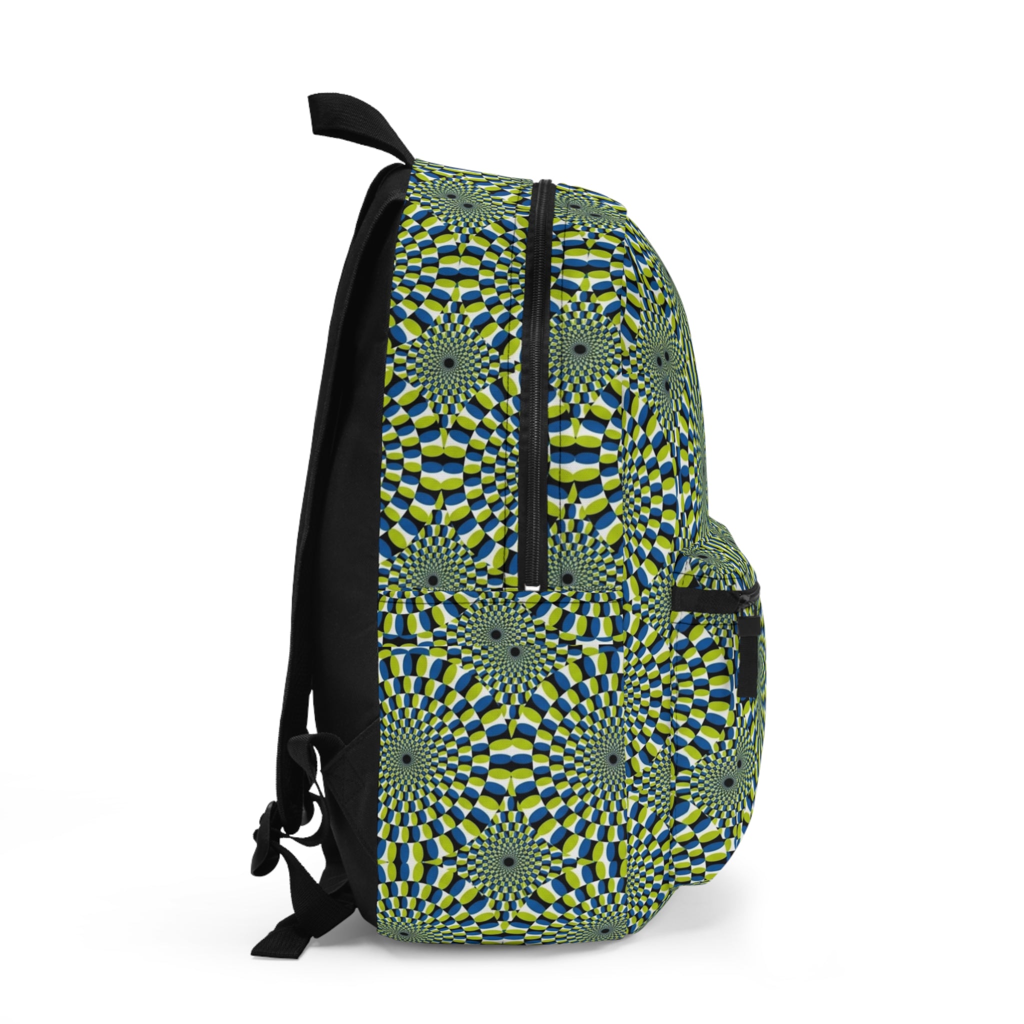 Optical Illusion Green Spiral Backpack