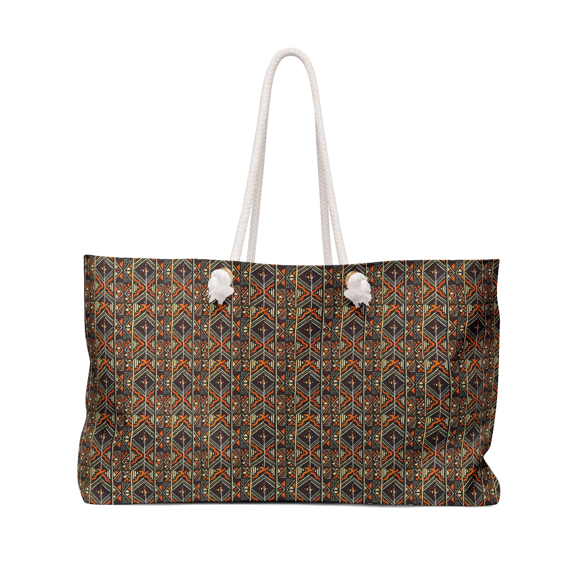 Weekender Bag — Rustic Aztec Pattern Travel Tote