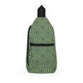 Green Optical Illusion Sling Bag — Geometric Psychedelic Crossbody