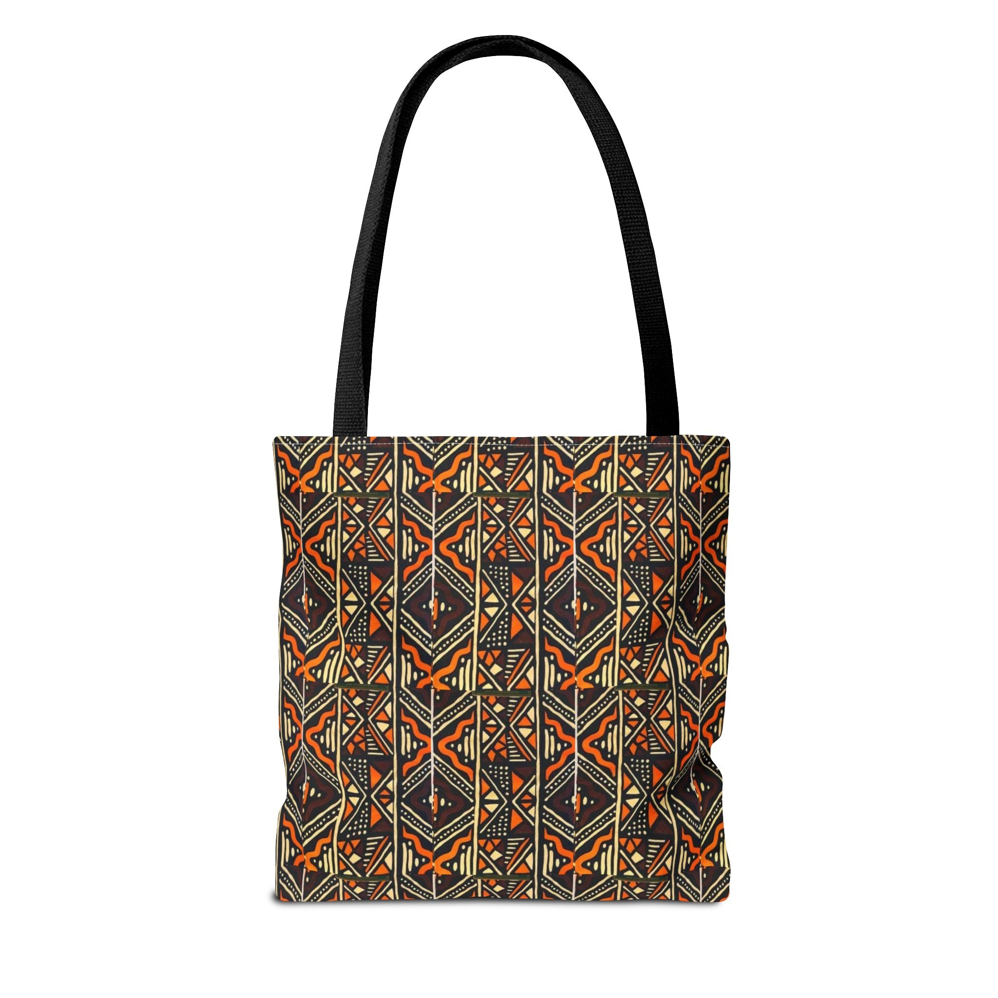 Tribal Geometric Tote Bag – Earthy Aztec Pattern All-Over Print