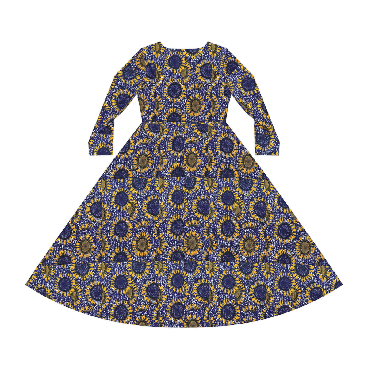 Floral Sunburst Dance Dress — Long Sleeve AOP Maxi