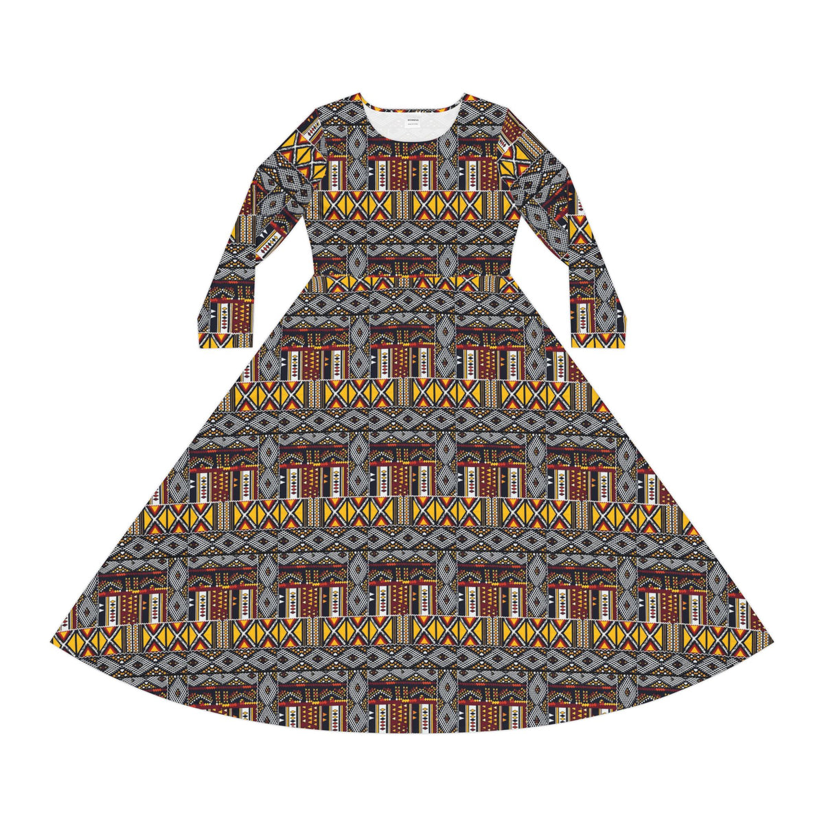 Aztec Pattern Long-Sleeve Dance Dress