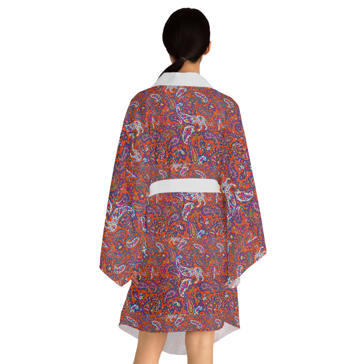 Bohemian Paisley Kimono Robe – Vibrant All-Over Print